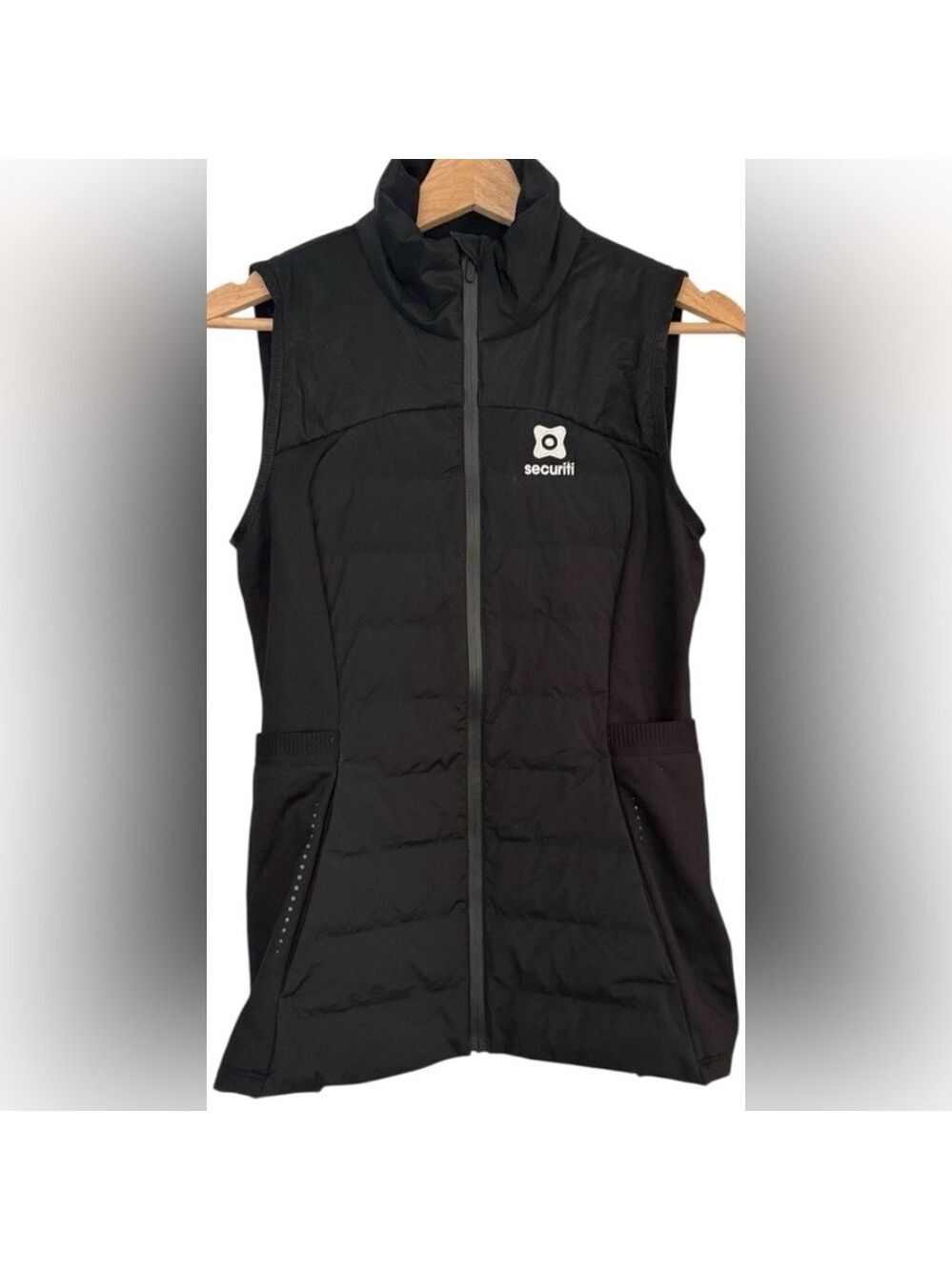 Lululemon Puffer Vest Black Sz 6 Quilted Full Zip Goose Down